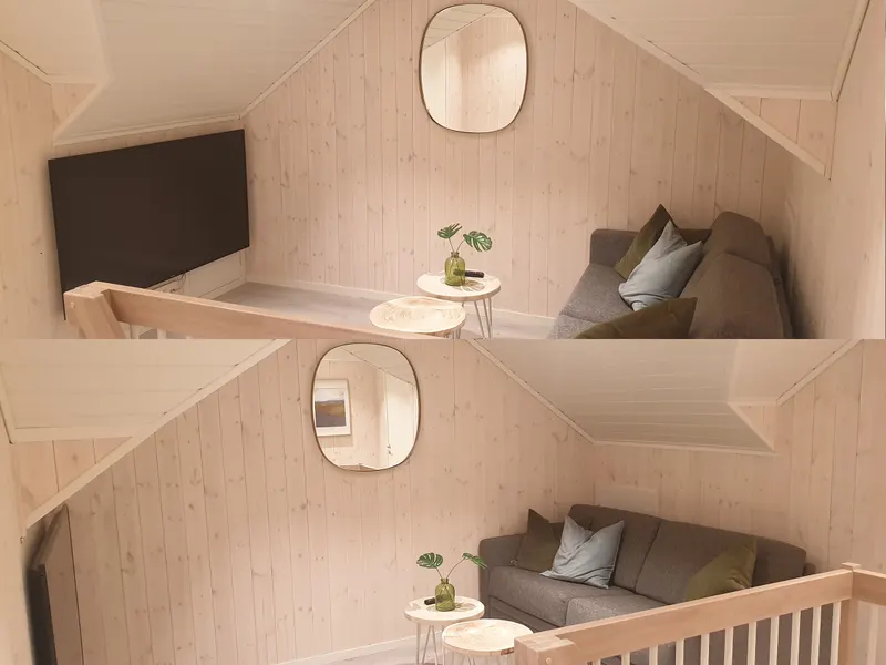 TV lounge with sofa bed on the upper floor