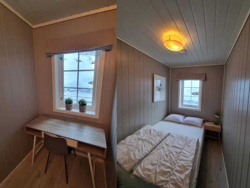 Bedroom with a workspace, and another bedroom